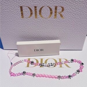 Dior Pink Beaded Lip Glow Keychain